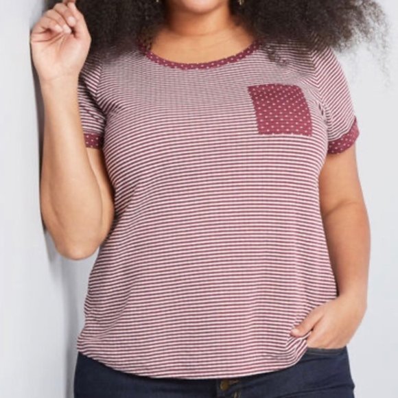 Modcloth Tops - Modcloth Striped T Shirt Size 1X